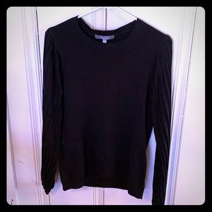 Black Sweater with Ruffled Sleeves